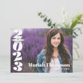 Abschluss Navy Foto einfache Klasse 2023 QR-Code Einladung (Stehend Vorderseite)