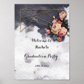 Abschluss Navy GEOMETRIC WATERCOLOR Poster (Vorne)