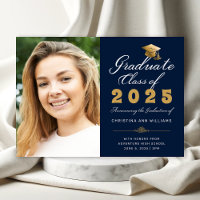 Abschluss Navy Gold Script Class of 2025 Foto