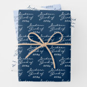 Abschluss Navy Light Blue Personalisiert Grad Geschenkpapier Set (Beispiel)