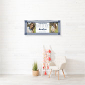 Abschluss Navy White Geometric Banner (Insitu)