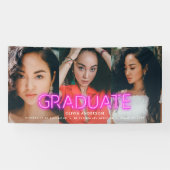 Abschluss Nebel Schwarz Rosa Foto Modernes Party v Banner (Horizontal)