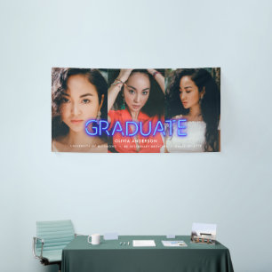 Abschluss neblauer Multi-Foto modernes Party Banner