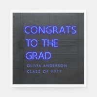Abschluss Neon Blue Typografie moderne Glückwunsch