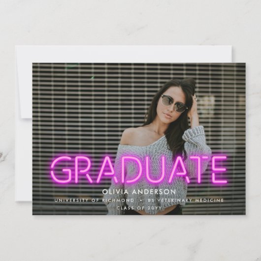 Abschluss neon pink zeitgenössisch modern zwei Fot (Vorderseite)