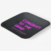 Abschluss Neon rosa Typografie moderne Glückwunsch Pappteller (Gewinkelt)