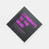 Abschluss Neon rosa Typografie moderne Glückwunsch Serviette (Ecke)