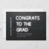 Abschluss Neonweiß hell moderne Glückwünsche (Vorderseite)