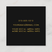 Abschluss Networking Gold Frame Black Telefonnummerkarte (Rückseite)