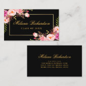 Abschluss Networking Gold Pink Floral Visitenkarte (Vorne/Hinten)