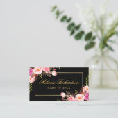 Abschluss Networking Gold Pink Floral Visitenkarte (Stehend Vorderseite)