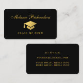 Abschluss Networking Gold und Black Telefonnummerkarte (Vorne/Hinten)