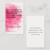 Abschluss | Neue Miete | Hintergrund Wasserfarbe Visitenkarte (Vorne/Hinten)