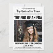 Abschluss Newspaper Foto Graduation Party Einladung (Vorderseite)