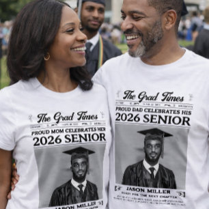 Abschluss Newspaper Shirt, Proud Mama Graduate T-Shirt