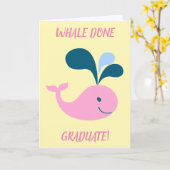 Abschluss Niedlich Funny Whale Fertiger Name des A Karte (Gelbe Blume)