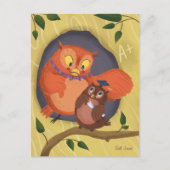 Abschluss Niedlich Owl Black Hat Blank Postkarte (Vorderseite)