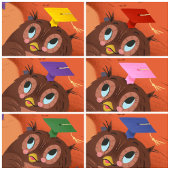 Abschluss Niedlich Owl Black Hat Blank Postkarte