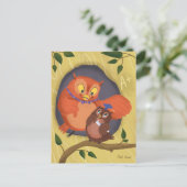 Abschluss Niedlich Owl Blue Hat Blank Postkarte (Stehend Vorderseite)