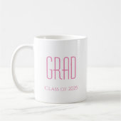 Abschluss Niedlich Pink Typografy Class of 2025 Kaffeetasse (Links)
