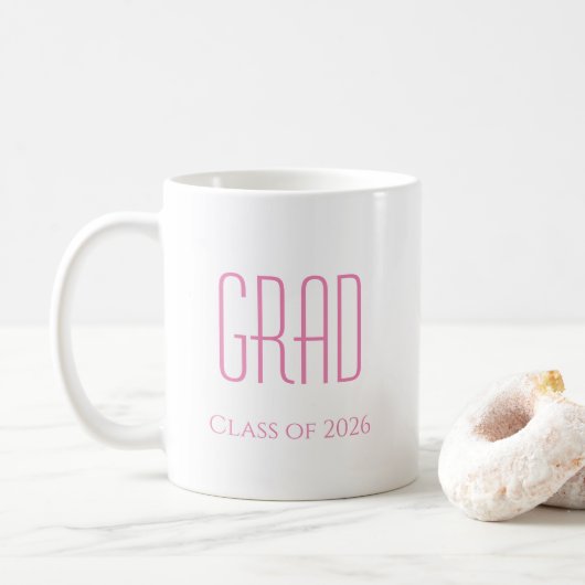 Abschluss Niedlich Pink Typografy Class of 2025 Kaffeetasse (Mit Donut)