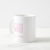 Abschluss Niedlich Pink Typografy Class of 2025 Kaffeetasse (Vorderseite Links)