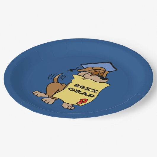 Abschluss Niedliches Welpendiatendipo Pappteller (Schrägansicht)