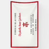 Abschluss Nurse Caduceus Red Satin Border Banner (Vertikal)
