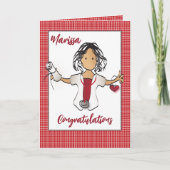 Abschluss Nurse Ethnic Female Cartoon Karte (Vorderseite)