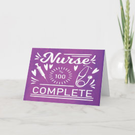 Abschluss Nursing School Moderne Lila Funny Karte