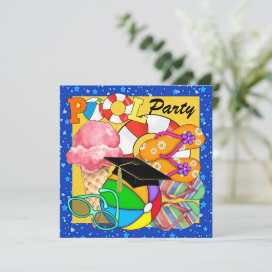 Abschluss oder Party Einladung von Occasions Pool (Stehend Vorderseite)