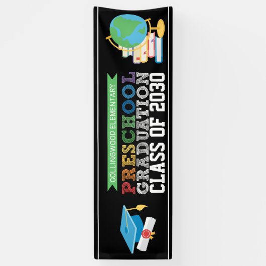 Abschluss oder Party vor der Schule Banner (Vertikal)
