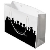 Abschluss oder Wiedersehen Anpassen von Geschenkta Große Geschenktüte (Rückseite Schrägansicht)