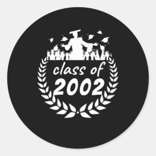 Abschluss- oder Wiedersehen-Designklasse 2002 von Runder Aufkleber