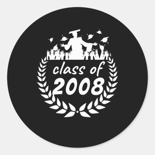 Abschluss- oder Wiedersehen-Designklasse 2008 von Runder Aufkleber (Vorderseite)