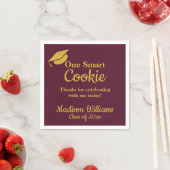 Abschluss One Smart Cookie Party Maroon Gold Grad Serviette (Beispiel)