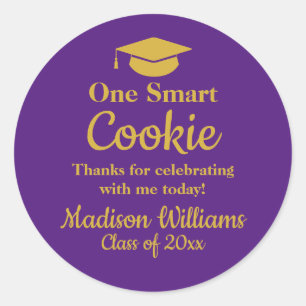 Abschluss One Smart Cookie Um Leckerei zu gehen Ge Runder Aufkleber