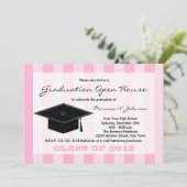 Abschluss Open House Ankündigung Rosa Streifen (Stehend Vorderseite)