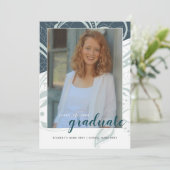 Abschluss Open House Aquamarin Grau Design Einladung (Stehend Vorderseite)