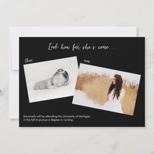 Abschluss Open House Einladung mit Foto (Rückseite)