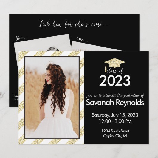 Abschluss Open House Einladung mit Foto (Vorne/Hinten)