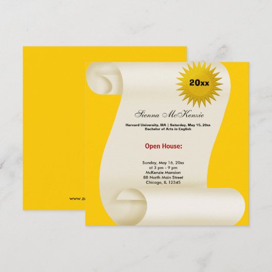 Abschluss Open House (Gelb) Ankündigung (Vorne/Hinten)