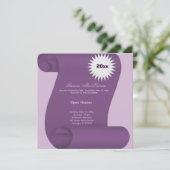 Abschluss Open House (Lila) Einladung (Stehend Vorderseite)