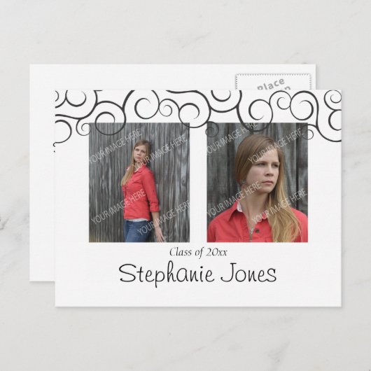 Abschluss Open House Postcard Einladungspostkarte (Vorne/Hinten)