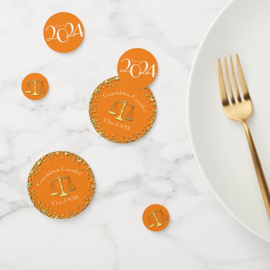 Abschluss Orange Gold Konfetti (Gruppe)