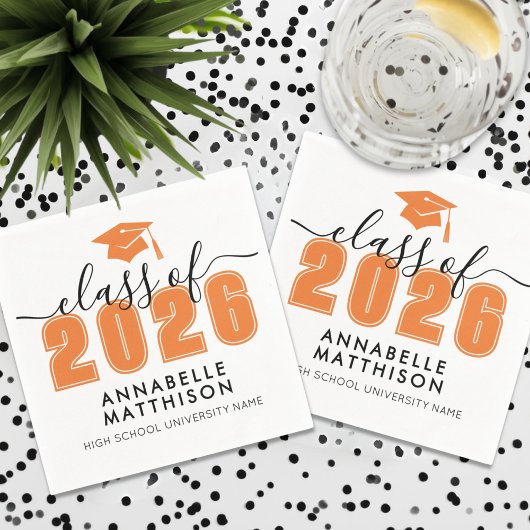 Abschluss Orange Graduierung Serviette