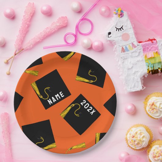 Abschluss Orange Party Paper Teller (Party)