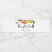 Abschluss Orange und Lemons Herzlichen Glückwunsch Wasserflaschenetikett (Einzelnes Label)