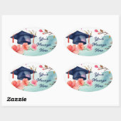 Abschluss Ovaler Aufkleber (Blatt)