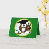 Abschluss Owl - Grün und Gold Karte (Gelbe Blume)